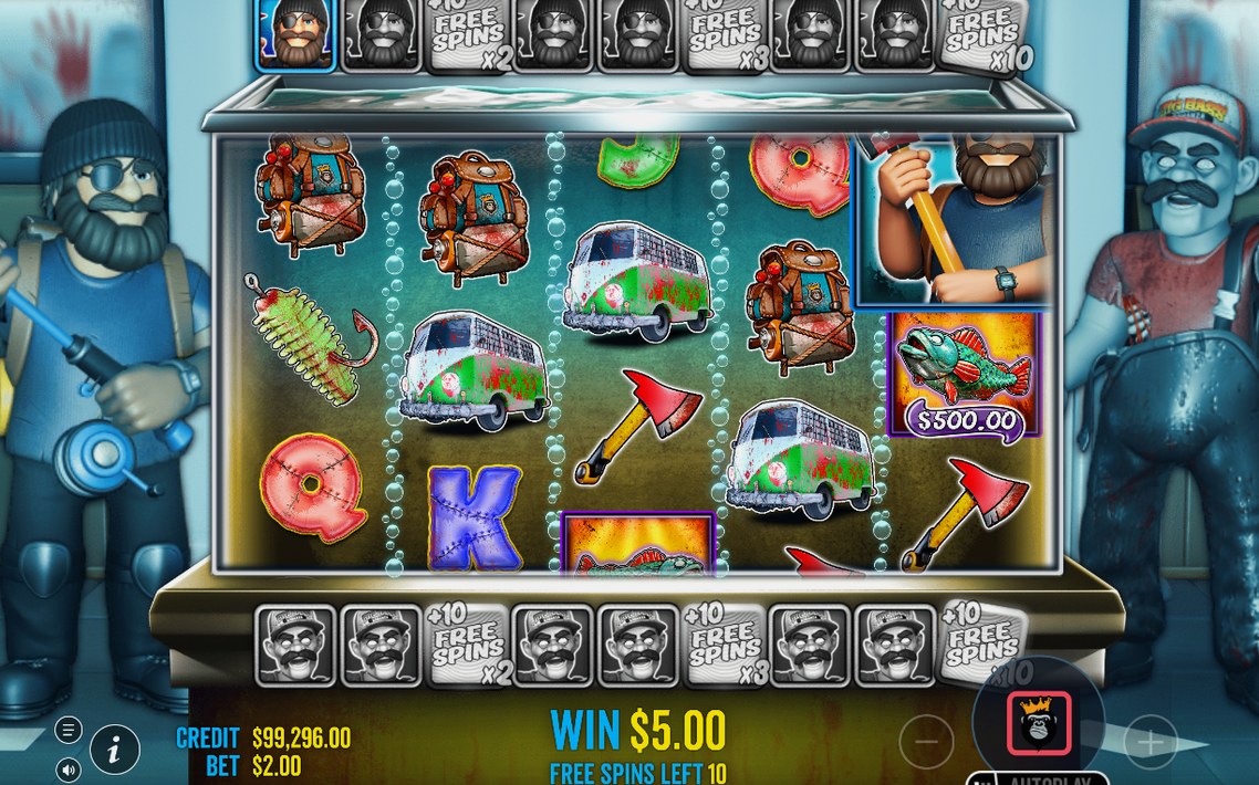 Free Spins-bild med multiplikator och MONEY-värden på fiskarna