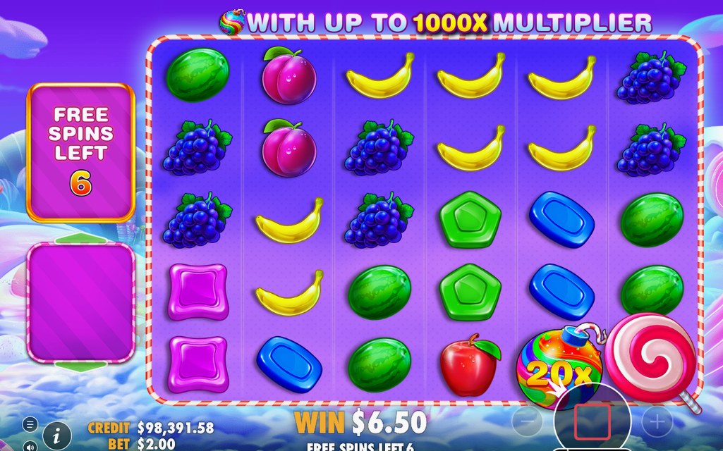 Free Spins-läge där multiplikatorbomber kan dyka upp